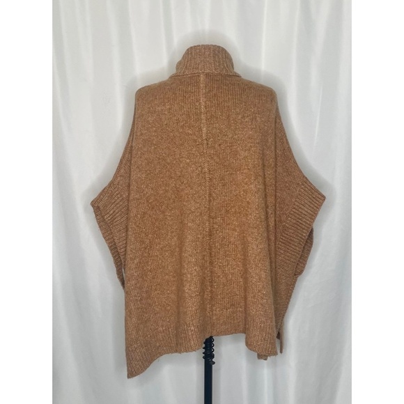 J. CREW Relaxed Turtleneck Poncho Sweater Merino Wool Alpaca Pocket Small Medium - Picture 9 of 15